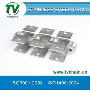 Double Pitch Stainless Steel Roller Chain with Attachments